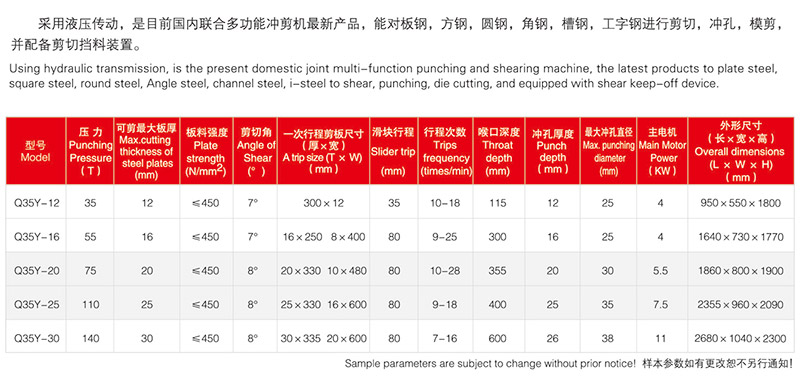 Q35系列液壓聯(lián)合沖剪機(jī)